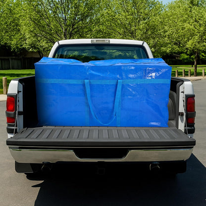 4 Pcs 96 Gallon Large Moving Bags with Zipper and Handles Foldable Storage Duffle Bags Heavy Duty Extra Large Totes for College Dorm Travel Clothes Blankets Bedding Moving (Blue)