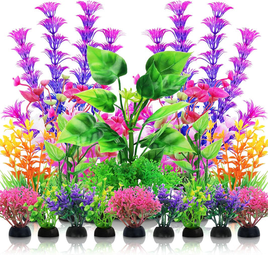 Aquarium Decorations Plants, 20pcs Aquarium Decor Plants, Colorful Fish Tank Accessories, Fish Tank
