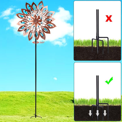 Wind Spinners for Outdoor Yard Decor, 360 Degrees Swivel Large Outdoor Metal Wind Spinner, 76" Wind Sculptures Garden Decor for Patio Lawn Yard