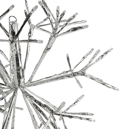 Alpine Corporation 16"H Indoor Holiday 3D Snowflake Hanging Ornament with LED Lights, White , Christmas Decoration