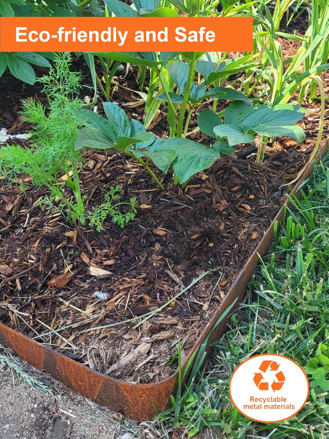 Vinci Landscape Edging Border, 40" L x 4" H 6Pack 20FT Total Rusted Corten Steel Garden Edging with Spikes, Sturdy Elegant Metal Lawn Broder for Flower Beds, Pathways, Paver Edges and Yard
