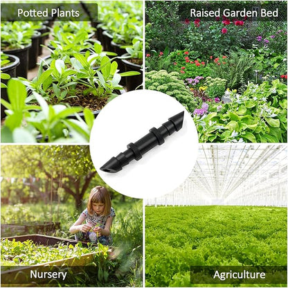 60 Pieces 1/4" Drip Irrigation Coupling Fittings：Drip Line Double Barbed Coupler Connectors for 1/4 Inch Irrigation Tubing Quick Connect 1/4'' Coupler with Sharp End for Drip Irrigation System