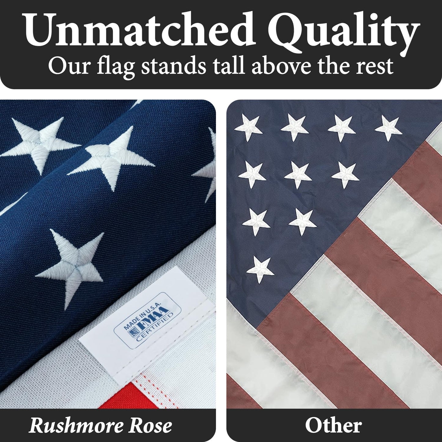 American Flags for Outside 6X10-100% MADE IN THE USA - Indestructible Heavy Duty Spun Polyester US Flag flags 6X10 outdoor-United States Flags Sewn Stripes and Embroidered Stars - FMAA Certified