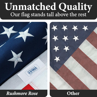 American Flags for Outside 6X10-100% MADE IN THE USA - Indestructible Heavy Duty Spun Polyester US Flag flags 6X10 outdoor-United States Flags Sewn Stripes and Embroidered Stars - FMAA Certified