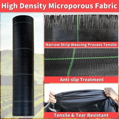 4ft x 300ft Landscape Fabric -Heavy Duty Weed Barrier Fabric for Landscaping, Weed Blocker Cloth,Geotextile Fabric for Garden, Driveway & Ground Cover, Garden Weed Mats,Grid Design