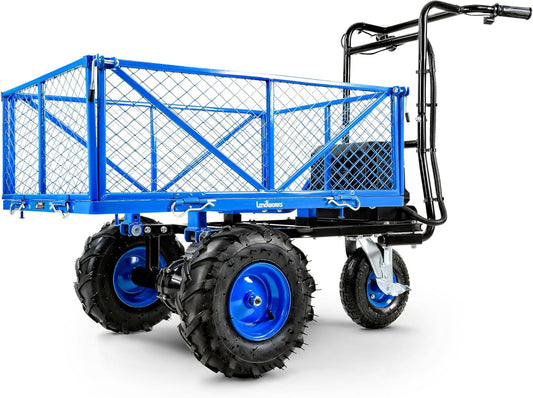 Landworks Utility Service Cart Wheelbarrow Power Wagon, Super Duty Electric 48V DC Li-Ion Battery