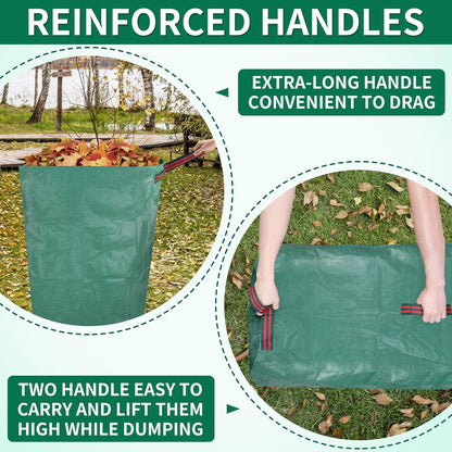 Hysagtek Leaf Collector Large Yard Dustpan - 53 Gallon Leaf Bags Leaves Collector Reusable Yard Waste Bags for Lawn Care, Camping & Recycling