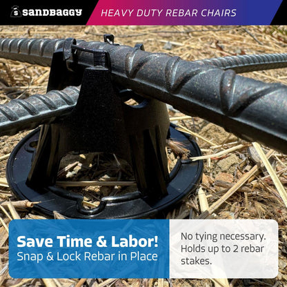 Sandbaggy Plastic Rebar Support Chairs - Elevates #3 to #5 Rebar 1" or 1-1/4" - Concrete Chair and Steel Wire Mesh (4000, 1" - 1.25")
