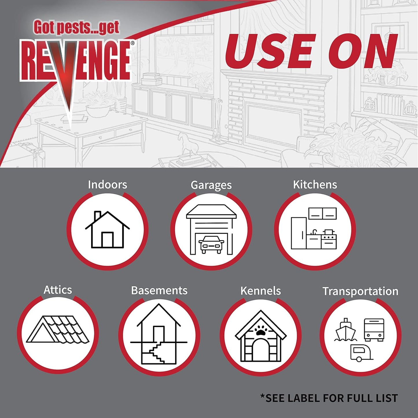 Revenge Total Release Flea Fogger, Pack of 3 6 oz Ready-to-Use Cans, Long Lasting Formula Kills Fleas and More