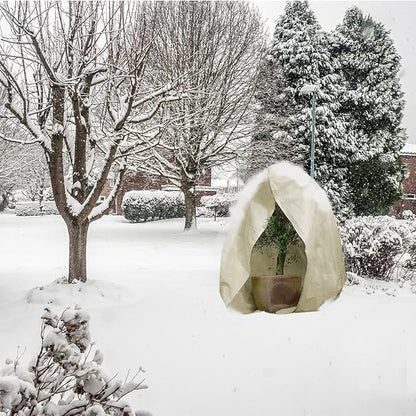 gardtree Winter Plant Frost Protection Covers 31.5" x 47.2" 2 Packs, Thicker 2.4oz/yd² Garden Cold Weather Tree Covers Freeze Protection Wrap with Zipper Drawstring for Shrub Fruit Tree, Potted Plants