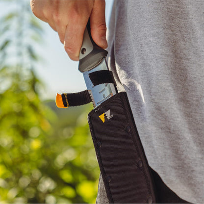 WOODLAND TOOLS Heavy Duty Hori Hori Garden Knife - Stainless Steel Soil Knife with Serrated Edge, Depth Markings, and Ergonomic Grip, Multi-Use Weeding and Digging Tool with Sheath for Gardening