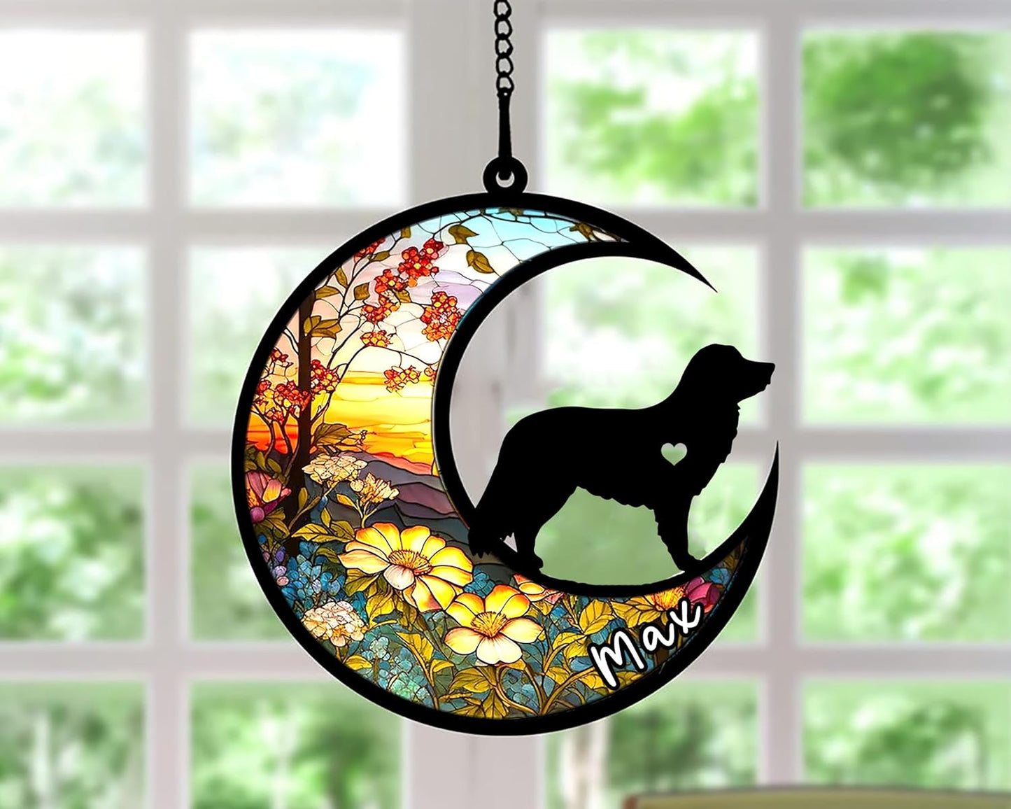 Personalized Dog Memorial, Custom Name Nova Scotia Retriever Dog Christmas Ornament with Name, Custom Breeds, Pet Loss Light Catcher, Gifts for Lovers Loss of Pet Sympathy on Mothers Day Christmas