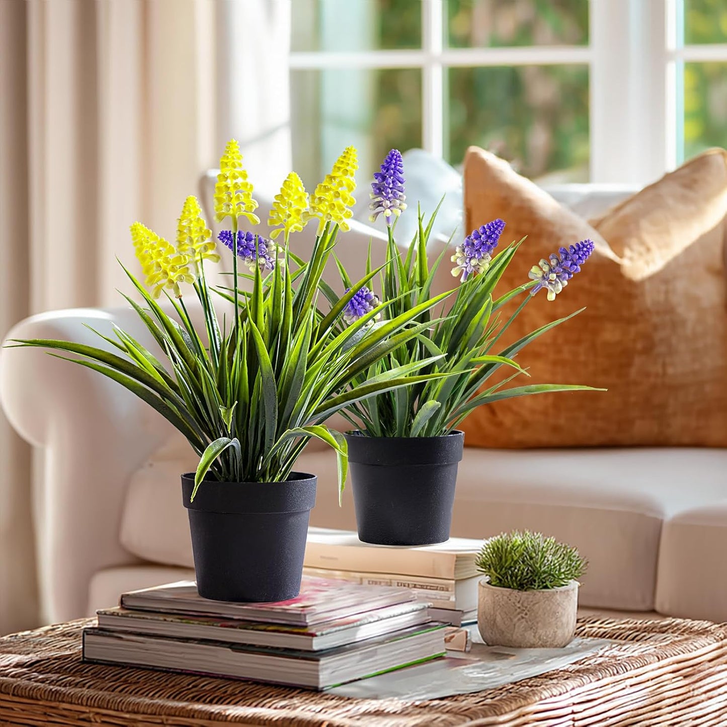 3 Pack Fake Small Plant in Pot Artificial Potted Flowers for Home Decor Fake Flower Plant Greenery Mini Faux Plant for Indoor Bedroom Living Room Office Shelf Bathroom Farmhouse Decor (Type 2)