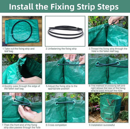 2-Pack 132 Gallons Leaf Bags, Reusable Yard Waste Bags, Heavy Duty Lawn Bags with 4 Handles for Garden Leaves and Waste Collection, Lightweight Portable Yard Trash Bag