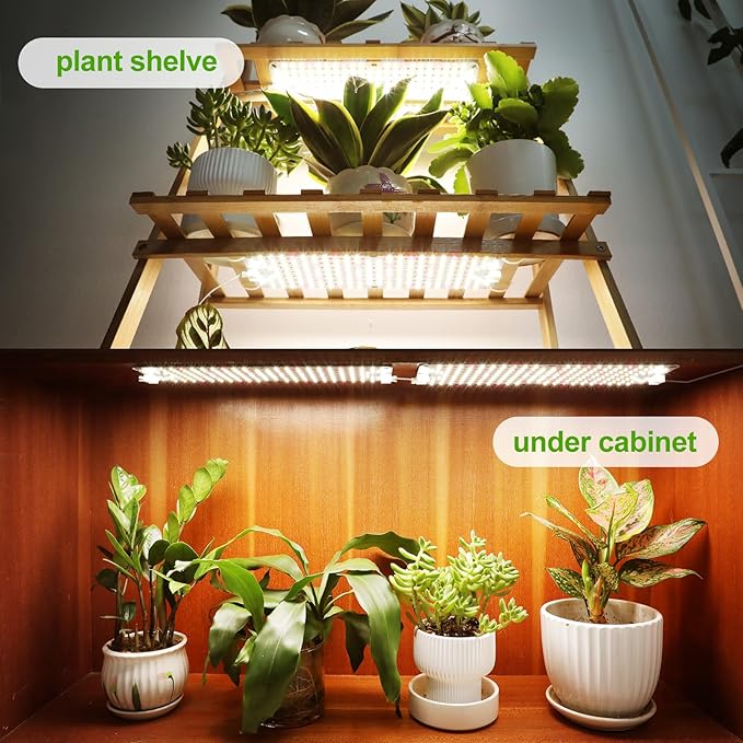 6Pack Panel Grow Lights for Indoor Plants, Seed Starting, Vegetables, Pot Plants, Bonsai with Timer, Ultra-Thin Under Cabinet & Shelf Full Spectrum LED Plant Growing Lamps, Multi-Panels Free Connect