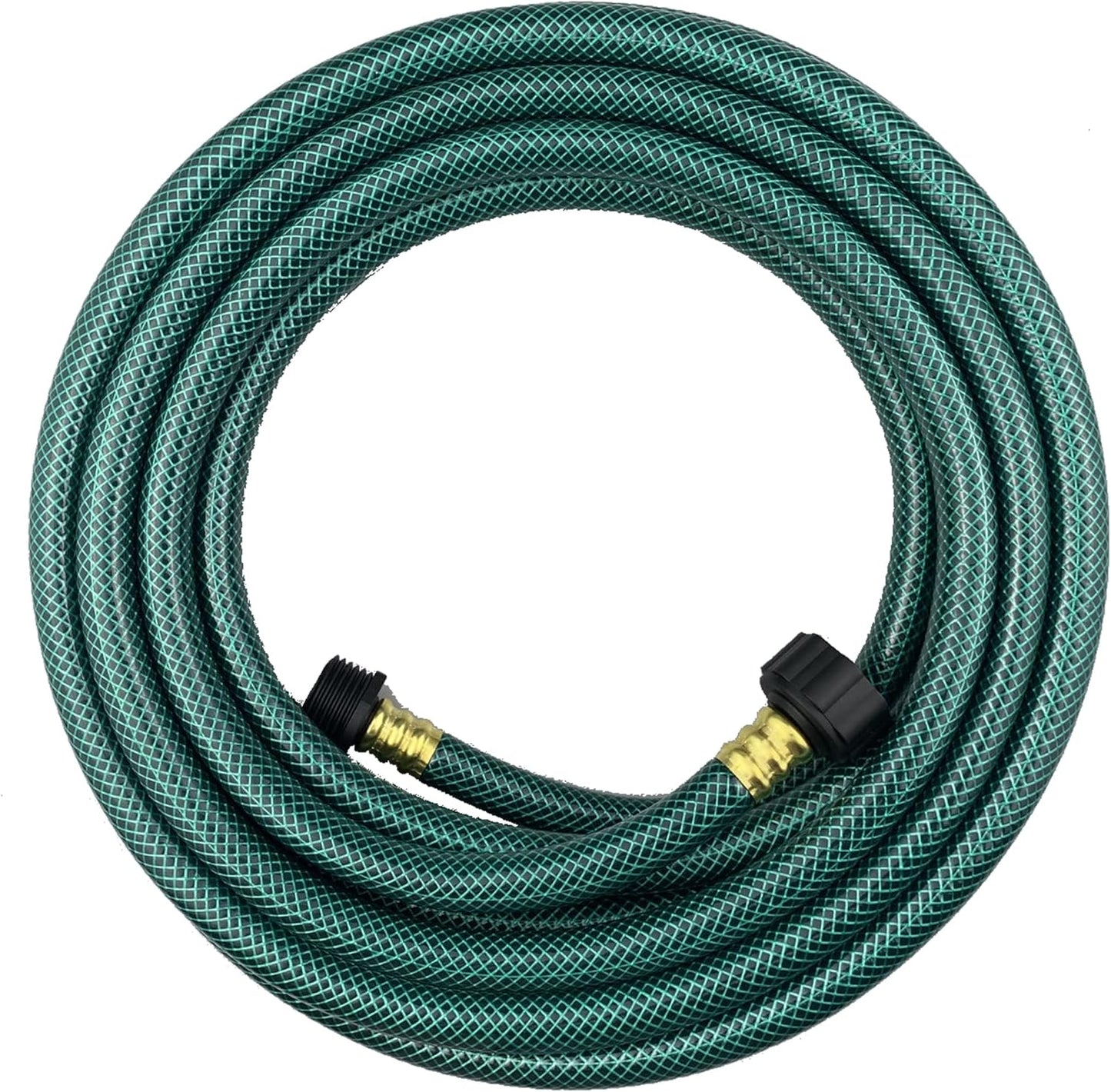 PVC Garden Hose 1/2 Inch, Flexible Water Hose with Male and Female Fittings, No Leaking, Heavy Duty, for Household, Outdoors, Lawns, Patio (25 FT, Green, Plastic Fittings)