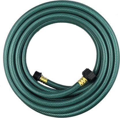 PVC Garden Hose 1/2 Inch, Flexible Water Hose with Male and Female Fittings, No Leaking, Heavy Duty, for Household, Outdoors, Lawns, Patio (25 FT, Green, Plastic Fittings)