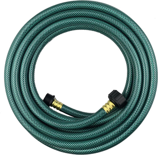 PVC Garden Hose 1/2 Inch, Flexible Water Hose with Male and Female Fittings, No Leaking, Heavy Duty, for Household, Outdoors, Lawns, Patio (25 FT, Green, Plastic Fittings)