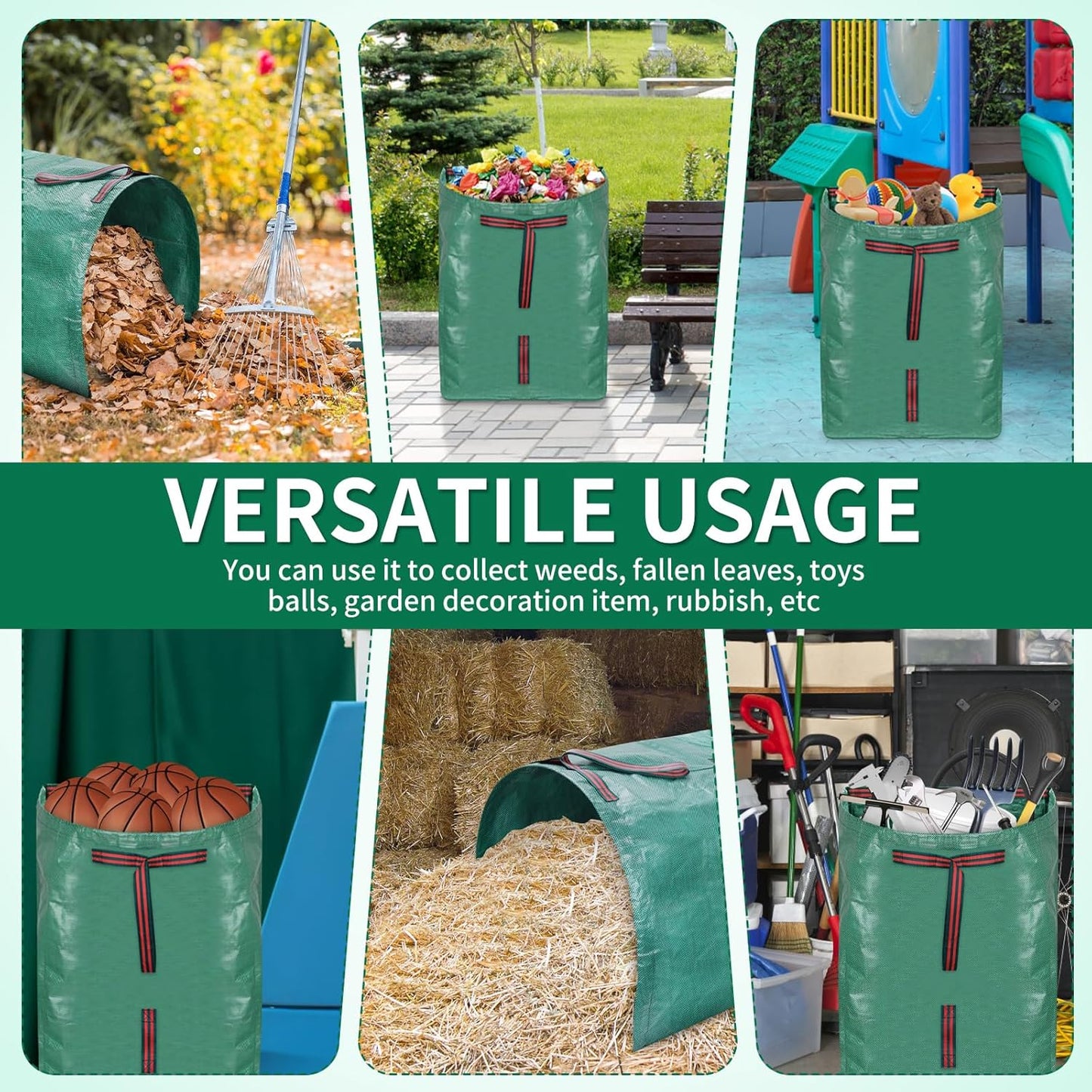 Hysagtek Leaf Collector Large Yard Dustpan - 53 Gallon Leaf Bags Leaves Collector Reusable Yard Waste Bags for Lawn Care, Camping & Recycling