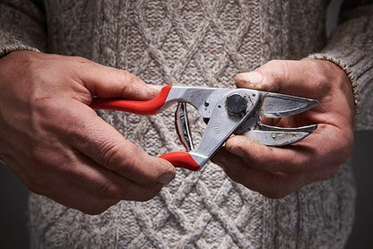 Felco F32 Pruning Shears – 8.3" Garden Clippers with Anvil Blade for Woody Stems | Hand Pruners for Gardening | Garden Tool Cutter with Forged Aluminum Handle, Rubber Grip, Precision Swiss Performance