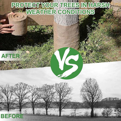 Agfabric Natural Burlap Fabric Roll,50 inch X 15 Feet Tree Wraps for Winter,Burlap Plant Covers for Trees and Shrubs Winter Protection,Garden Fabric