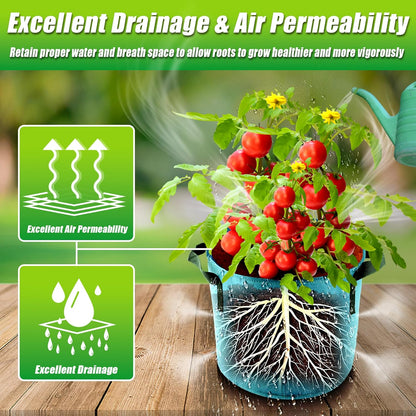 7 Gallon Grow Bags, 7 Pack Colorful Fabric Plant Pots with Handles for Garden and Outdoor Planting