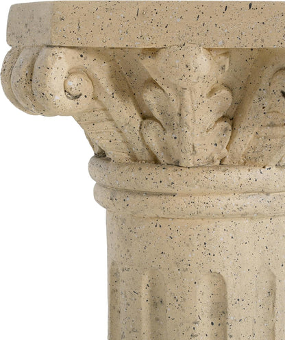 Decorative Roman Column Pedestal Column Plant Stand, Vintage European Style Classical Garden Pillar, Indoor Outdoor Decor, Pedestal Columns Plants Standing for Entryway Garden Yard Home (Sand/26.25"H)