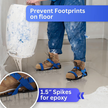 Lawn Aerator with Adjustable Straps - for Lawn Aeration or as Screed Shoes - Lawn Aerator Shoes as Perfect Aerator Lawn Tool - incl. Two Nail Lengths - Lawn dethatcher - epoxy Shoes