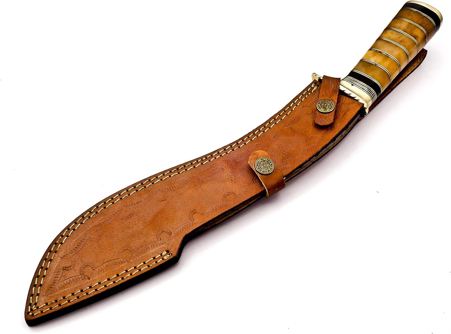 Delta :Handmade Damascus steel 15" Kukri knife-Damascus Steel Knife-for Outdoor & indoor Survivals, Best for Hunting,Camping With Original Camel Bone Handle