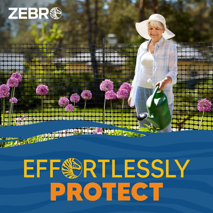 ZEBRO 4' x 50' Black Plastic Garden Fence Roll – Standard Duty Safety Netting for Snow, Poultry, Deer, Dogs – Reusable Outdoor Barrier for Yard, Landscaping, Animal Protection