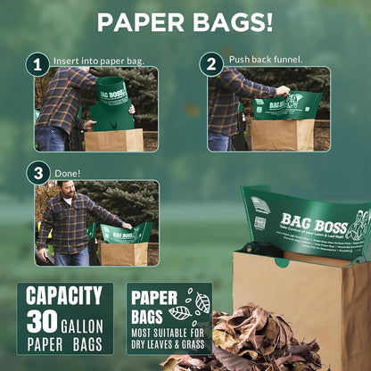 Lawn & Leaf Bag Holder Stand | Fits 33-55 Gallon Paper or Plastic Yard Waste Bags | Durable, Foldable Trash Bag Holder Stand