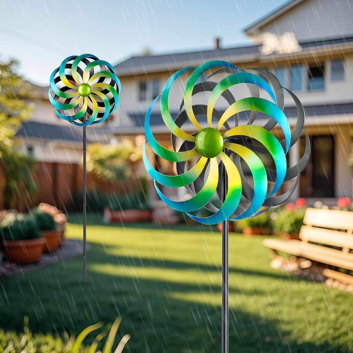 Wind Spinners Outdoor Yard Decorations, 16 Inches Wind Sculpture Metal Garden Art, Windmills for Yard Gardening Gifts for Women Mom Backyard, Patio, Garden Decor