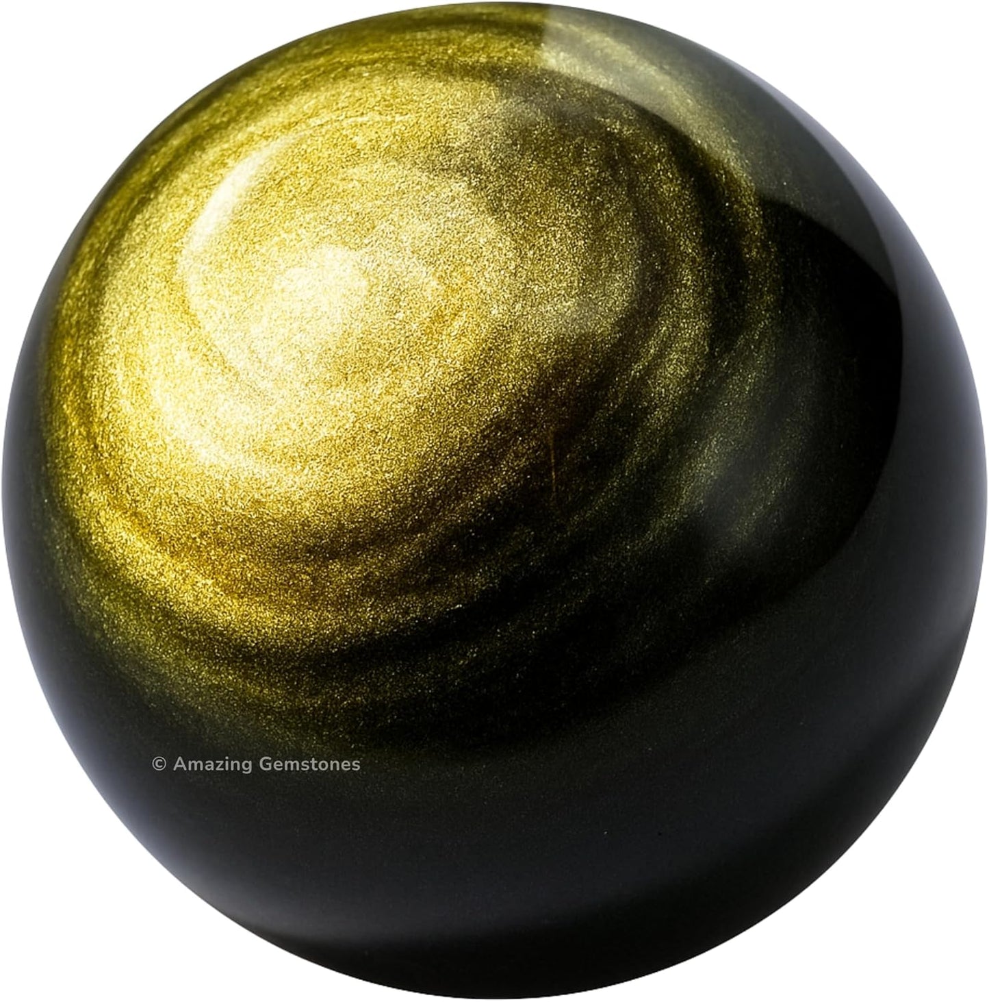 Amazing Gemstone Golden Sheen Obsidian Crystal Ball with Stand - 2 Inches Crystal Sphere Meditation Balls for Witchcraft and Decorative Balls
