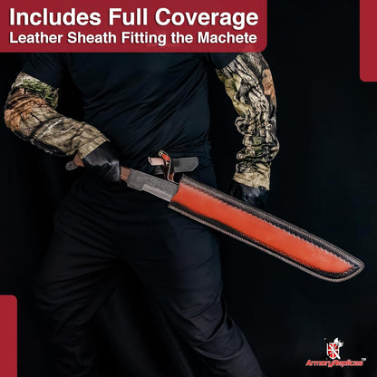 Voorhees Extra Long Carbon Steel Full Tang Outdoor Bush Machete Sheath Included