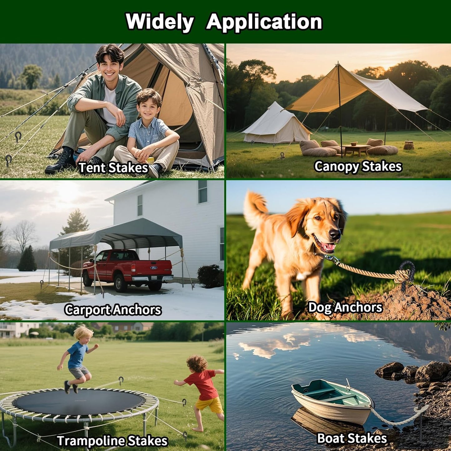 Rebar Stakes 48 Inch 1/2 Inch Diameter Heavy Duty Metal Tree Spikes 6Pcs, Garden Rope Fence Stake for Creating a Rope Border Around Flower Beds, Fence, Trees, Garden Paths, Walkways, Fountains (Black)