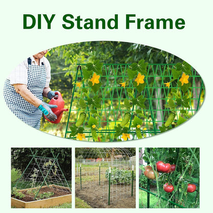 Plant Stakes 57 inch, Approx 5ft Steel Garden Stakes 25 Pack, Sturdy Plant Support for Climbing Plants, Tomatoes, Beans, Cucumbers, Peppers, Flowers, Strengthen and Stem Grow Better