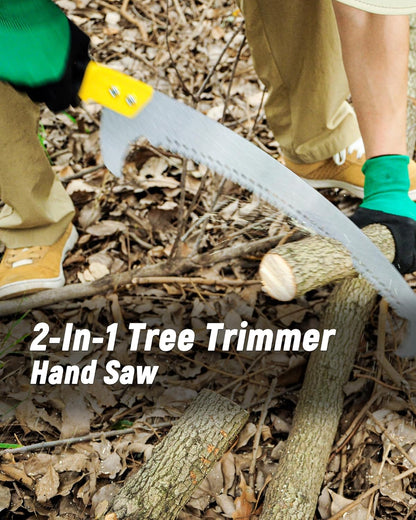 8.5FT Pole Saw with Adjustable Length for Tree Trimming, Lightweight Manual Pruning Saw with Mn Steel Blade, Long Extension Branch Cutter Pole Pruner for Yard, Garden, Patio and Forestry Use