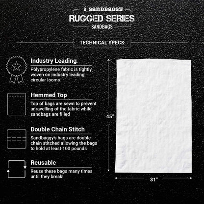 Sandbaggy Large Sandbags - Size: 31" x 45" - Thick Heavy Duty Contractor Bags, Heavy Duty Garbage Bags, Dumpster Bag, Construction Trash Bags, Contractor Bags 6 mil (25)