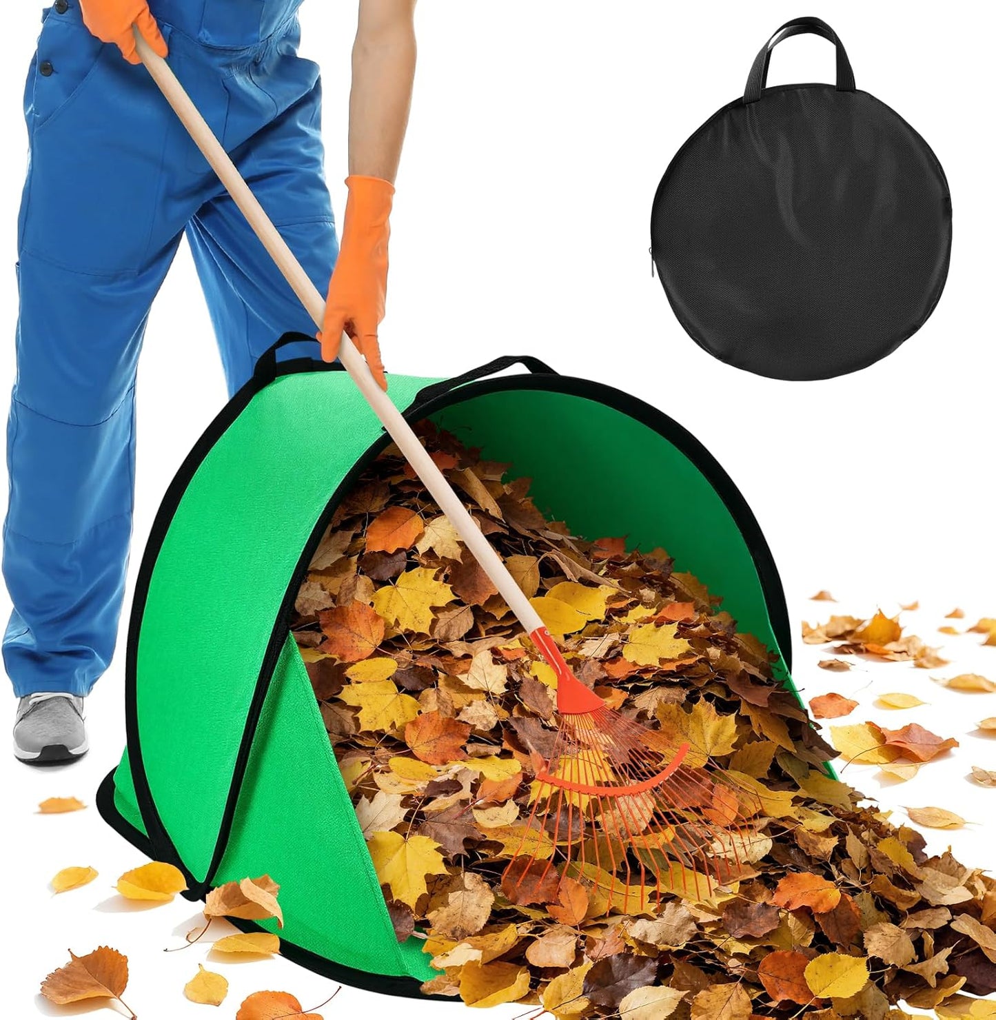 2025 New 60 Gallon Pop-Up Foldable Leaf Collector,Portable LeafBag,600D Oxford Cloth Leaves Pick Up Tool,Thicken Collapsible Leaves Picker Bag,Dustpan-Type Lawn Collector,Reusable Yard Garden Bag