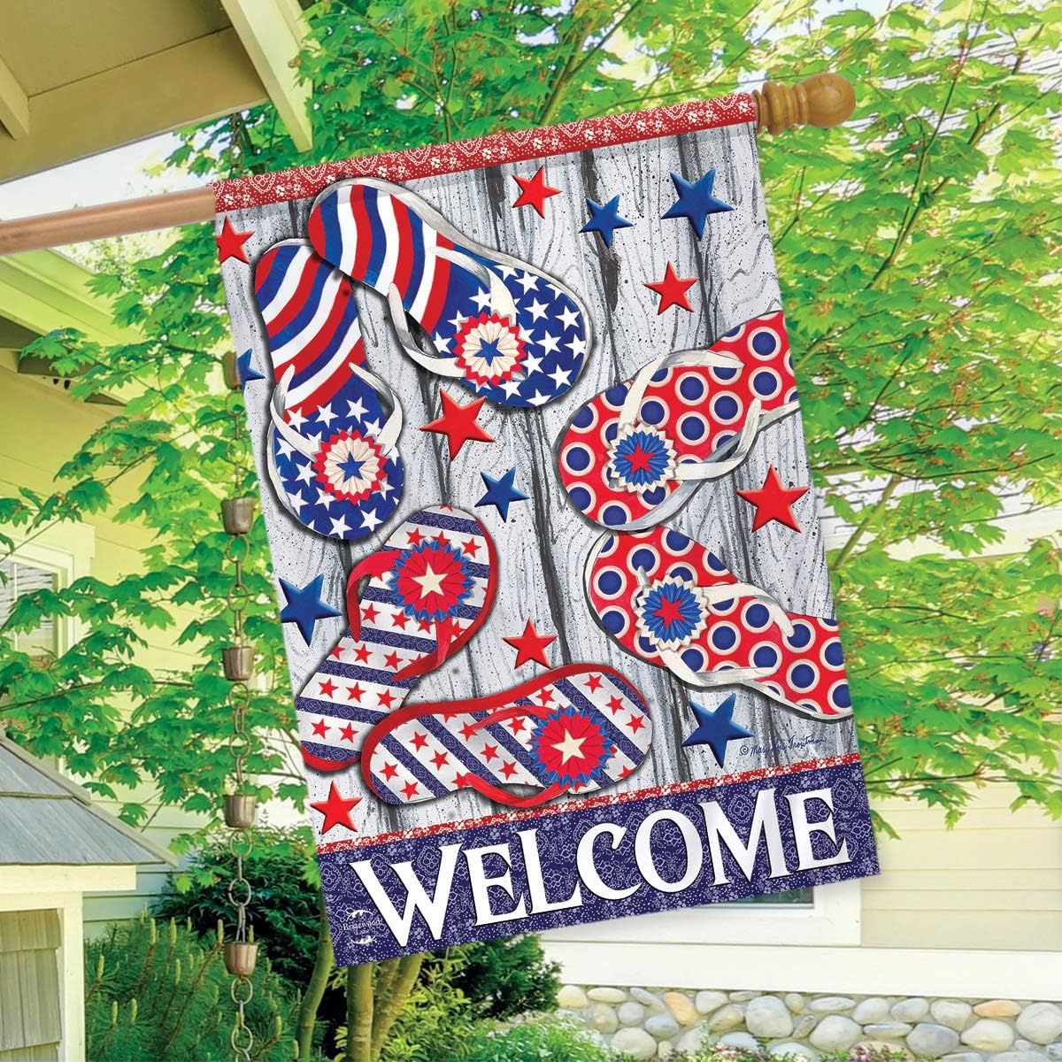 Briarwood Lane House Flag 40x28 For Outdoor Freedom Flip Flops Summer For Summer House Flag