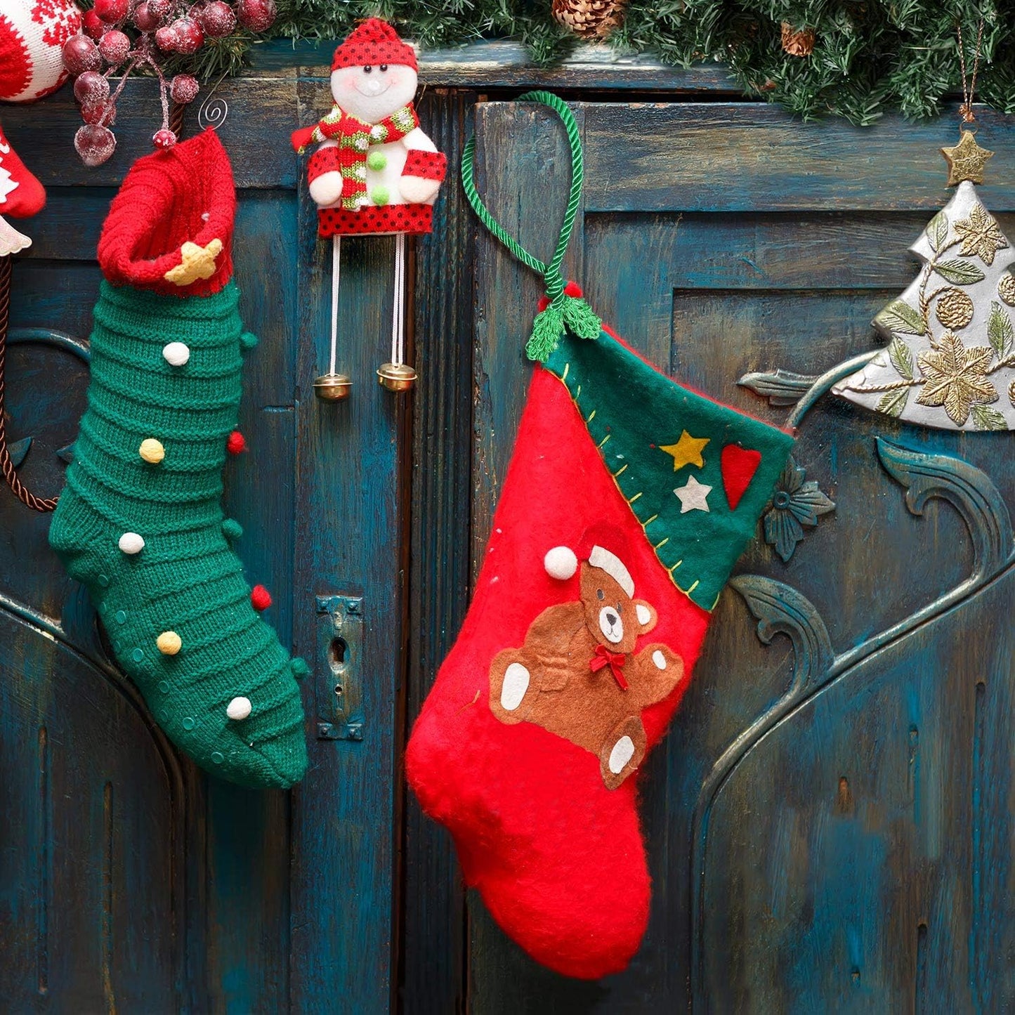 Shappy 12 Pieces Christmas Garland Banister Ties Christmas Decorative Reusable and Flexible Twist Ties for Garland, Banister Home Decoration