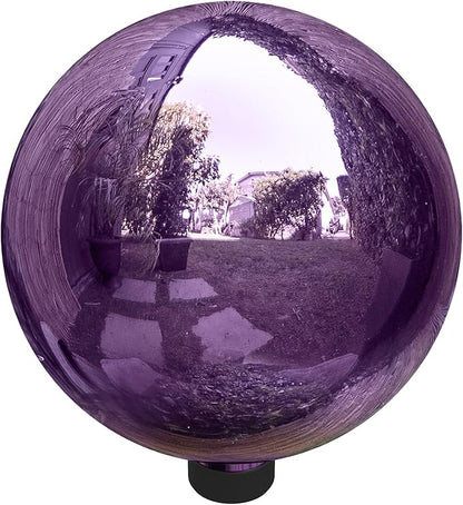 Alpine Corporation 10" Diameter Indoor Outdoor Glass Gazing Globe Garden Decor, Purple