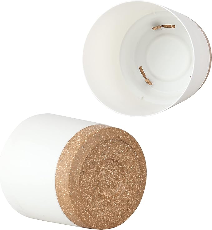 kubvici Plant Pots for Indoor Plants, 2 Pack 10 Inch Plant Pot Plastic Flower Pots Planters with Drainage Saucer for Indoor Outdoor Garden Home (10" White)