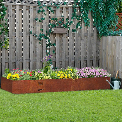 42 Inch Cor-Ten Steel Landscape Edging, 9.4 Inch Hammer in Landscape Edging,Garden Edging Border for Lawn, Flower Bed, Yard