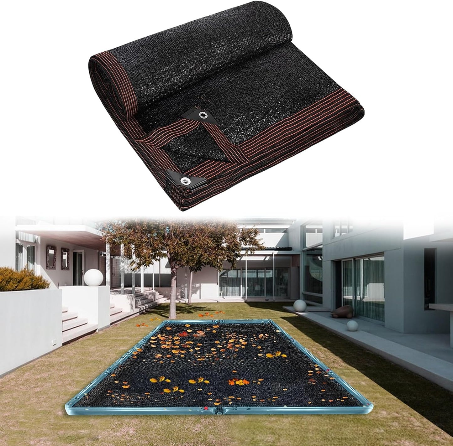 16 x 26FT Pool Leaf Net Cover- Thicken Rectangle Leaf Netting for Inground and Above Ground Swimming Pools Cover with Reinforced Gromments,Winter Above Ground Pool Screen Cover, Catching Leaves