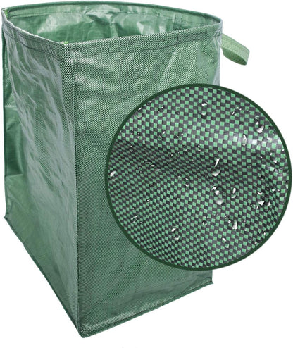 UNISTRENGH Garden Lawn Leaf Yard Waste Bag Large Clean Up Container Tote Gardening Trash Reusable Garbage Storage Bags, 53 Gallons (Green-Single)