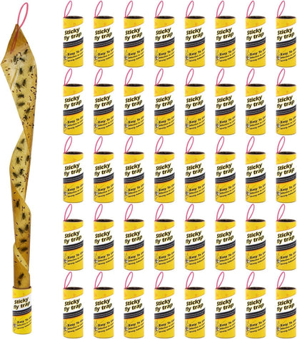 40 Rolls Fruit Fly Traps for Indoors, Fly Trap, Fly Trap Indoor for Home,Fly Traps Outdoor, Sticky Fly Strips, Fly Glue Paper Tape Catcher Ribbon for Gnat Fungus Fruit Flies