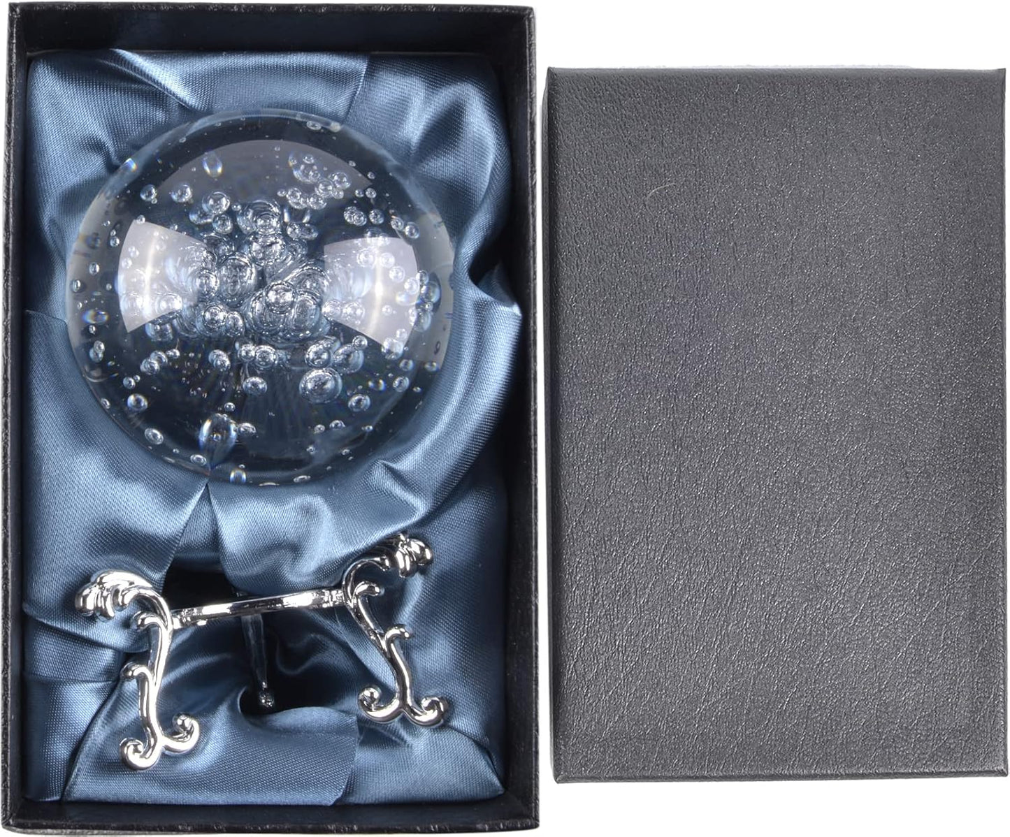 ChezMax Crystal 3 inch (80mm) Bubble Crystal Ball Paperweight Gorgeous Glass Ball for Decorative Ball Lensball Photography Gazing Divination or Feng Shui and Fortune Telling Ball