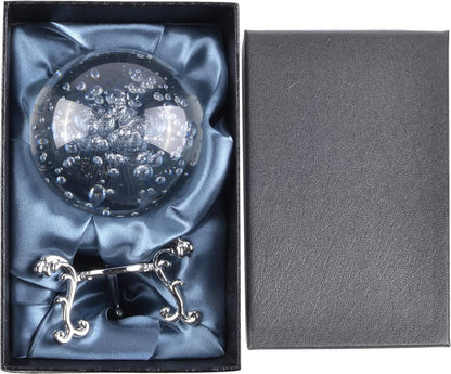 ChezMax Crystal 3 inch (80mm) Bubble Crystal Ball Paperweight Gorgeous Glass Ball for Decorative Ball Lensball Photography Gazing Divination or Feng Shui and Fortune Telling Ball