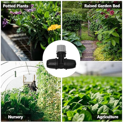 24 Pcs Upgraded Micro Spray Irrigation Drippers for 1/4" Drip Tubing, Adjustable Three-Way Atomizing Nozzle Irrigation Emitters Tee Misting Drippers for Drip Sprinkler Systems